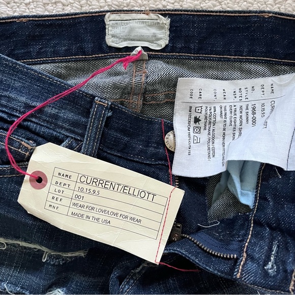 Current Eliot The Skinny shredded ripped destroyed new NWT 25 low rise - Picture 3 of 5